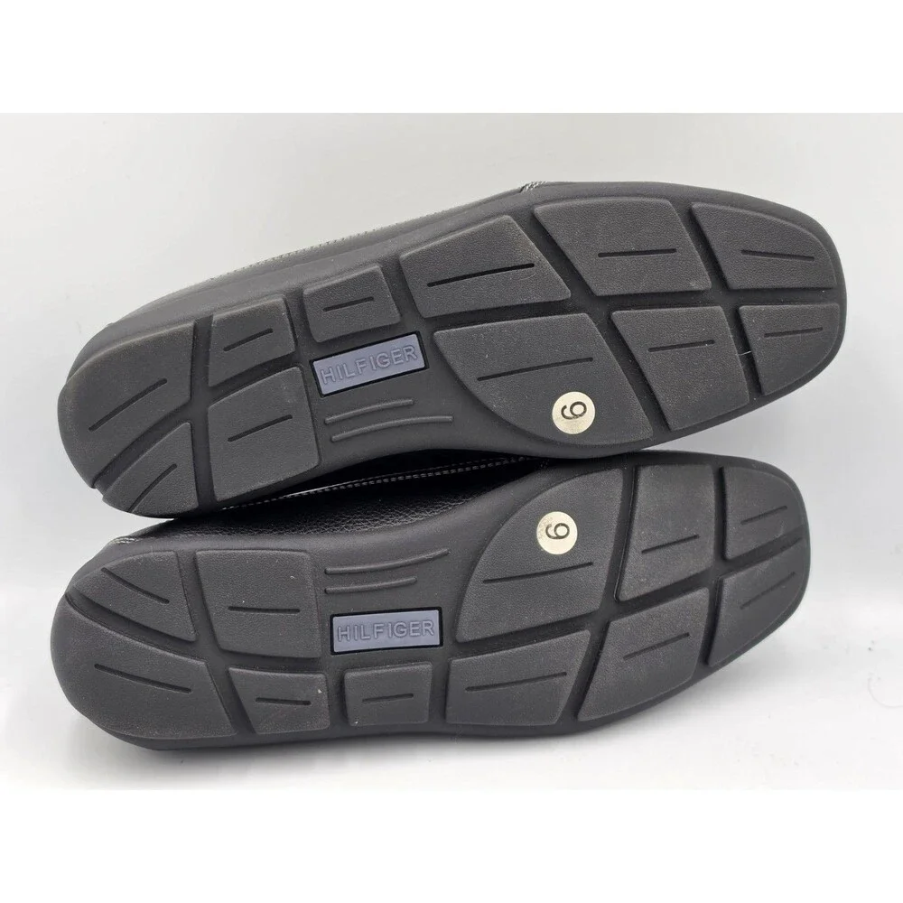 Tommy Hilfiger Dathan Slip On Driving Shoes Loafers Men's Size 9 M Black Leather